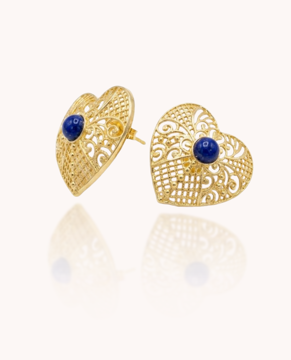 Lapis Heart Stud
