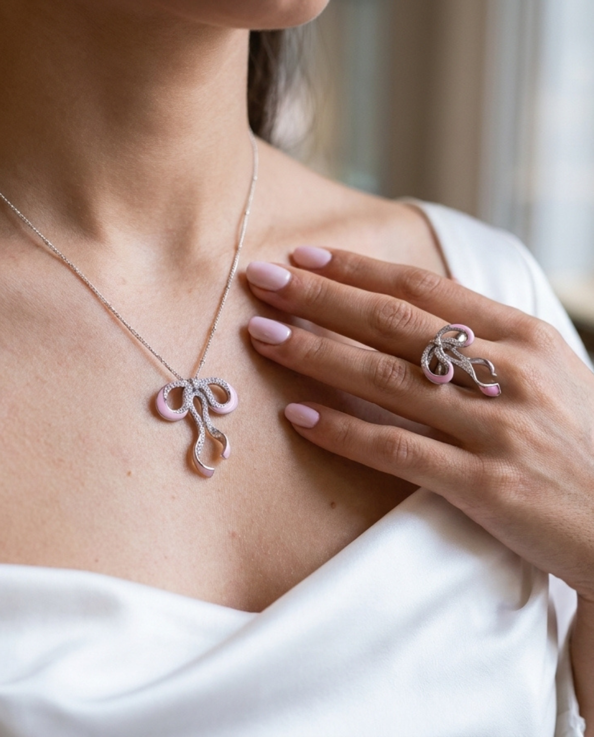 Bow Pendant + Bow Ring