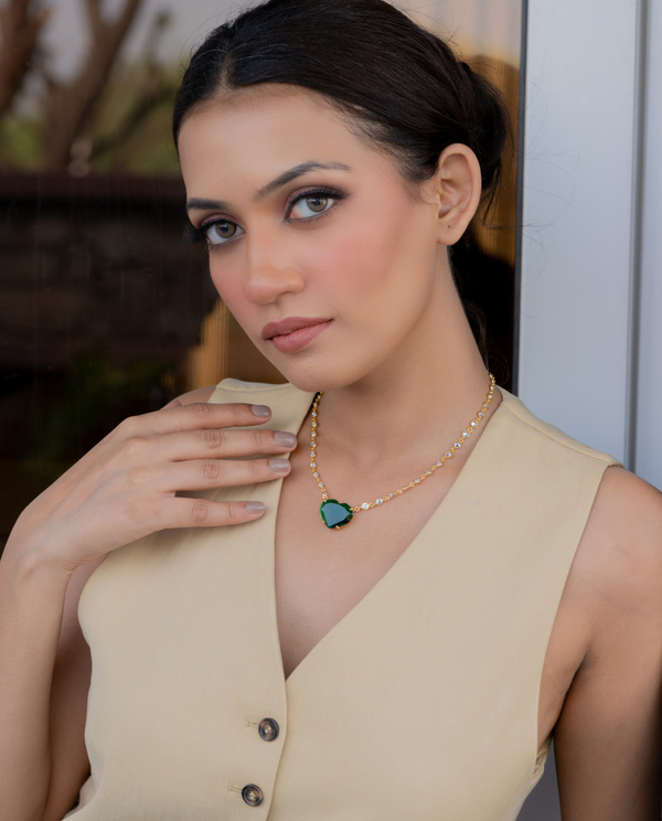 Verde heart necklace