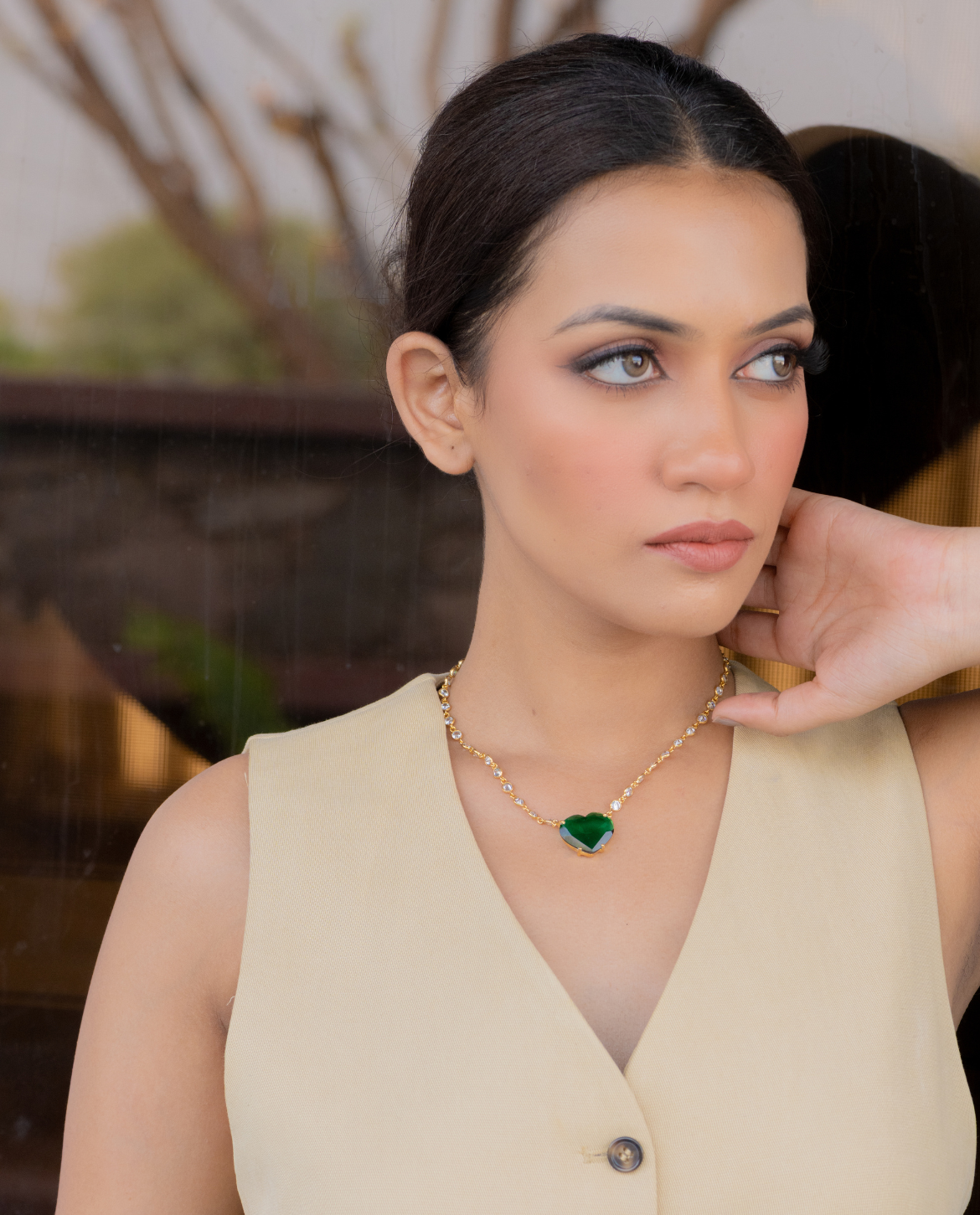 Verde heart necklace