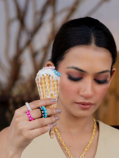 Audrey enamel rings