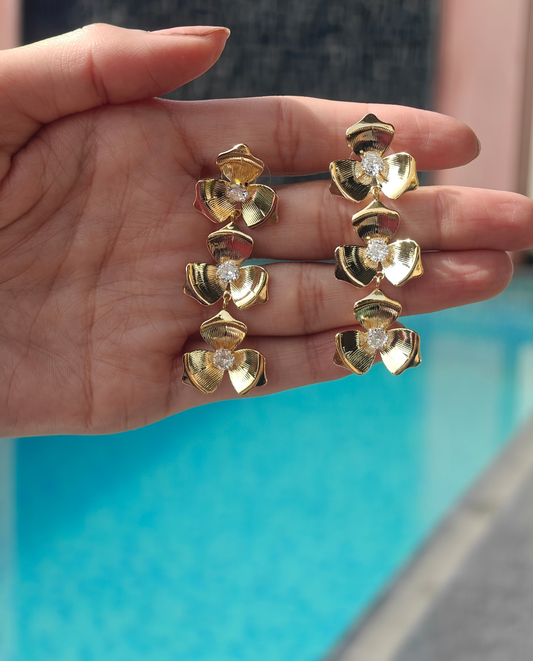 Three Flower Earring