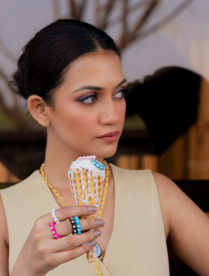 Audrey enamel rings