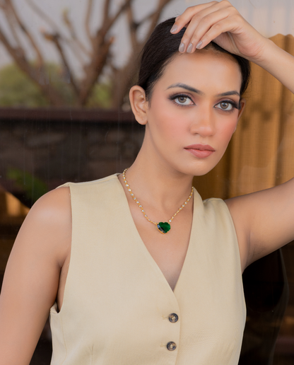 Verde heart necklace