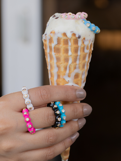 Audrey enamel rings