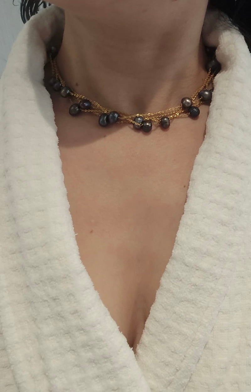 Peacock Grey Choker