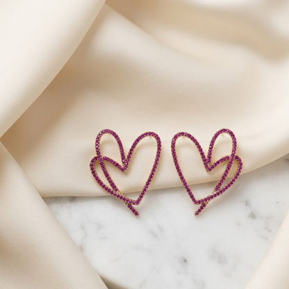 Rose Heart Studs