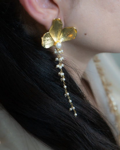 Leafy Pearl Earring