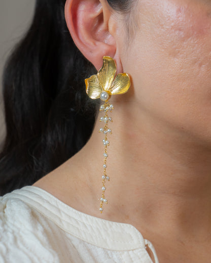 Leafy Pearl Earring