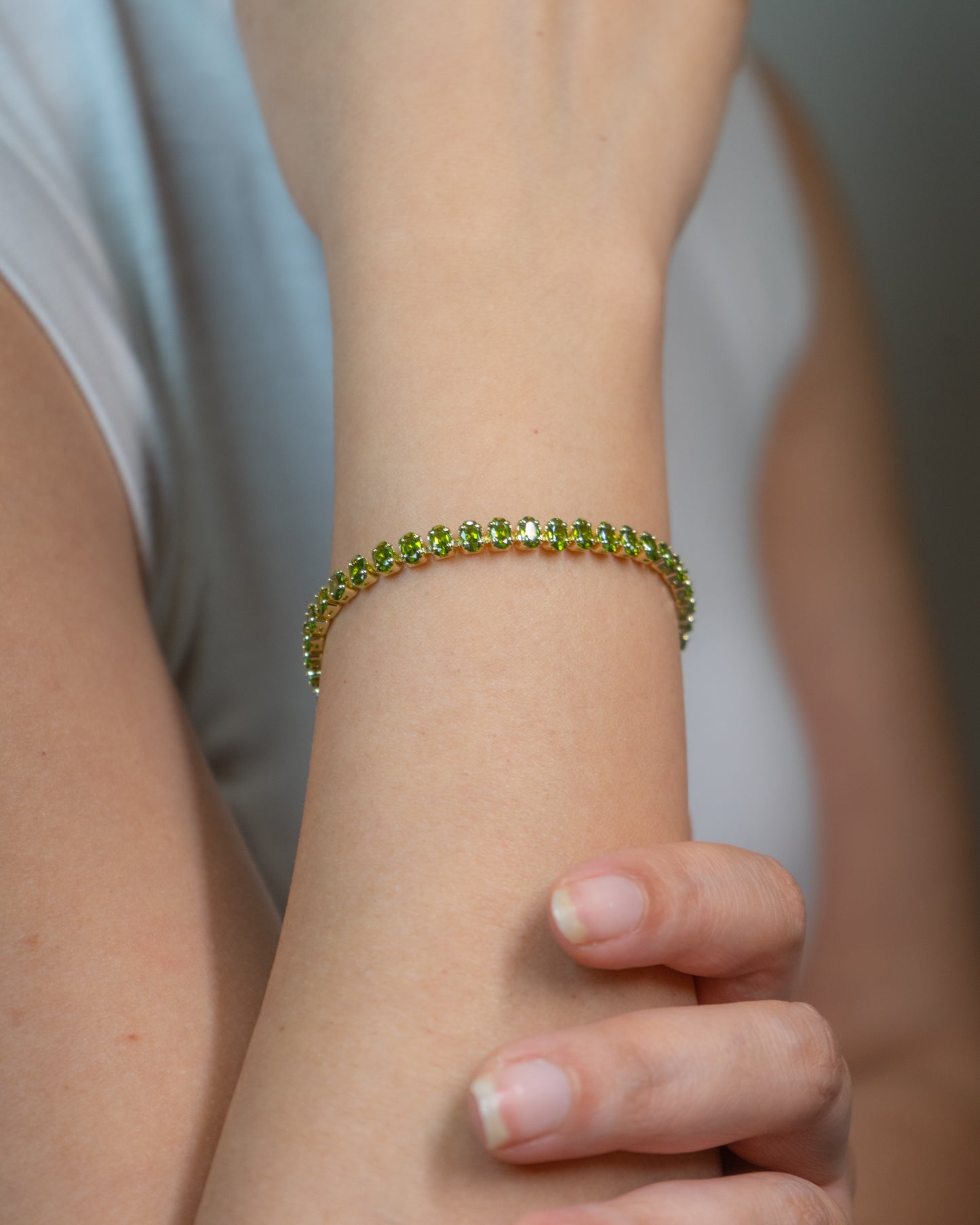 Olive Tennis Bracelet