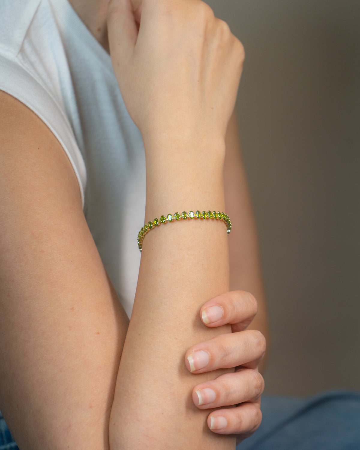 Olive Tennis Bracelet