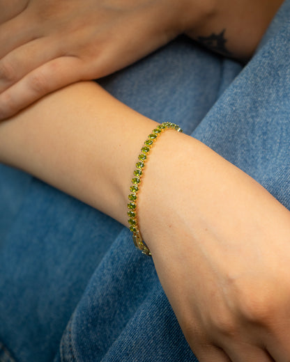 Olive Tennis Bracelet