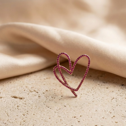 Rose Heart Studs