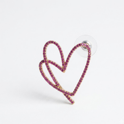 Rose Heart Studs