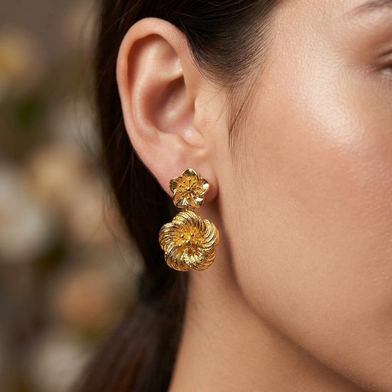 Two Flower earrings