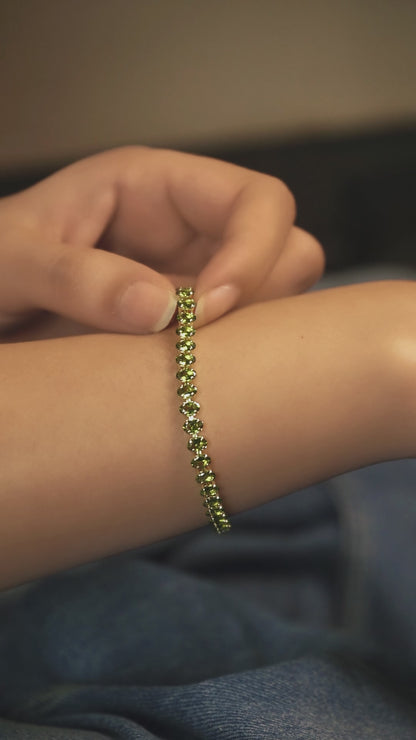 Olive Tennis Bracelet