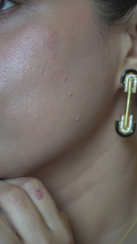 Victorian enamel zircon earring
